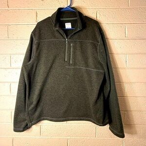 Merona Green Zip Up Sweater Soft Fleece Casual size XL